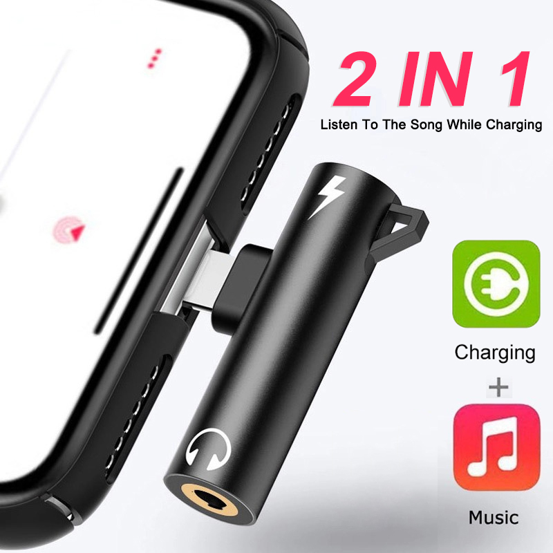 Wired Earphone Lightning - 2 IN 1 Audio Charging Headphone