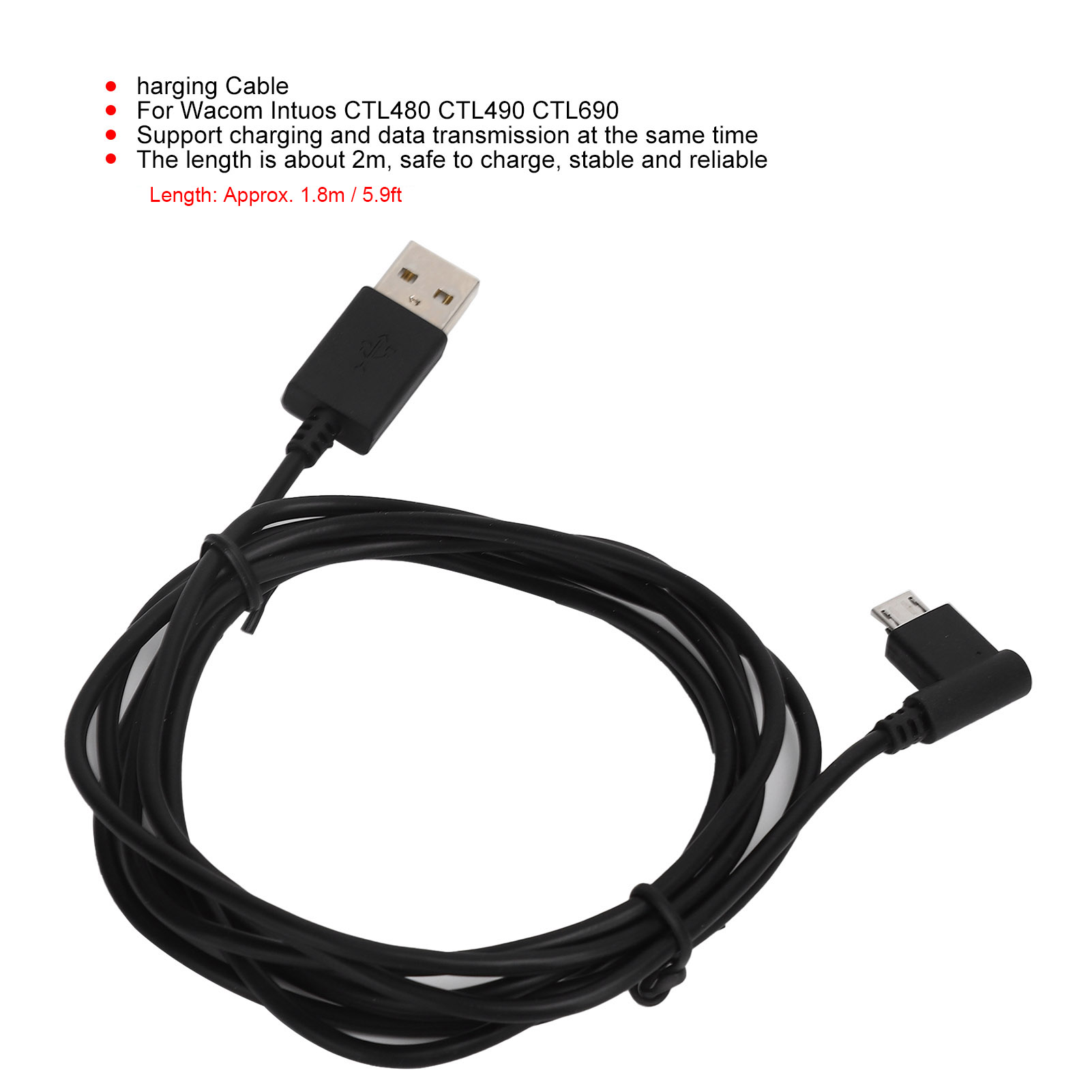 Wacom Tablet Accessories - 1.8m Charging Cable Power Supply Cord