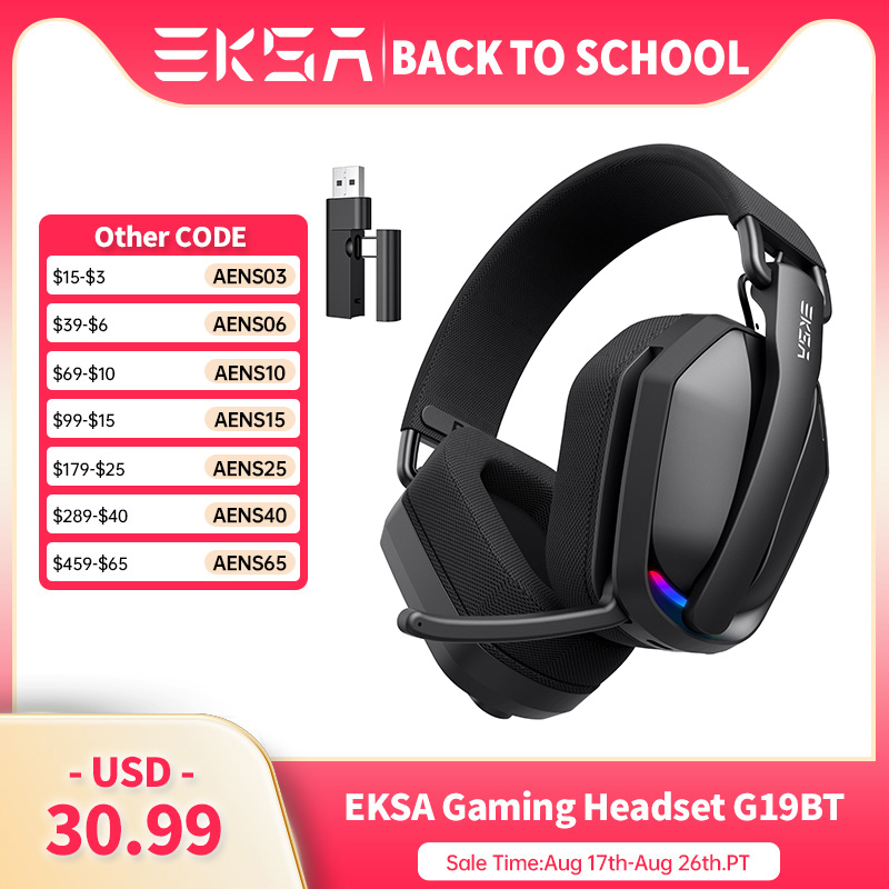 Wired Earphone Lightning - EKSA G19BT 2.4GHz Wireless Gaming Headphones