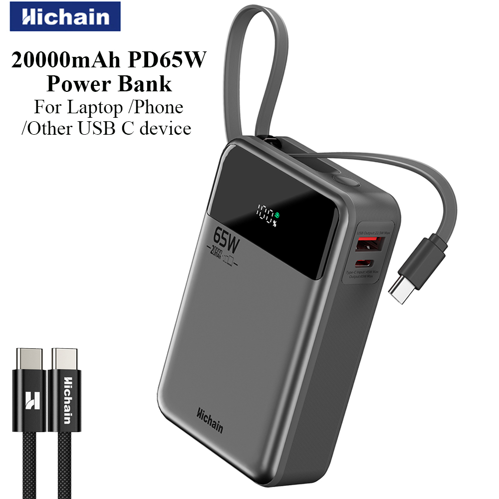 Wired Earphone Lightning - Hichain PD65W Power Bank 20000mAh Built-in