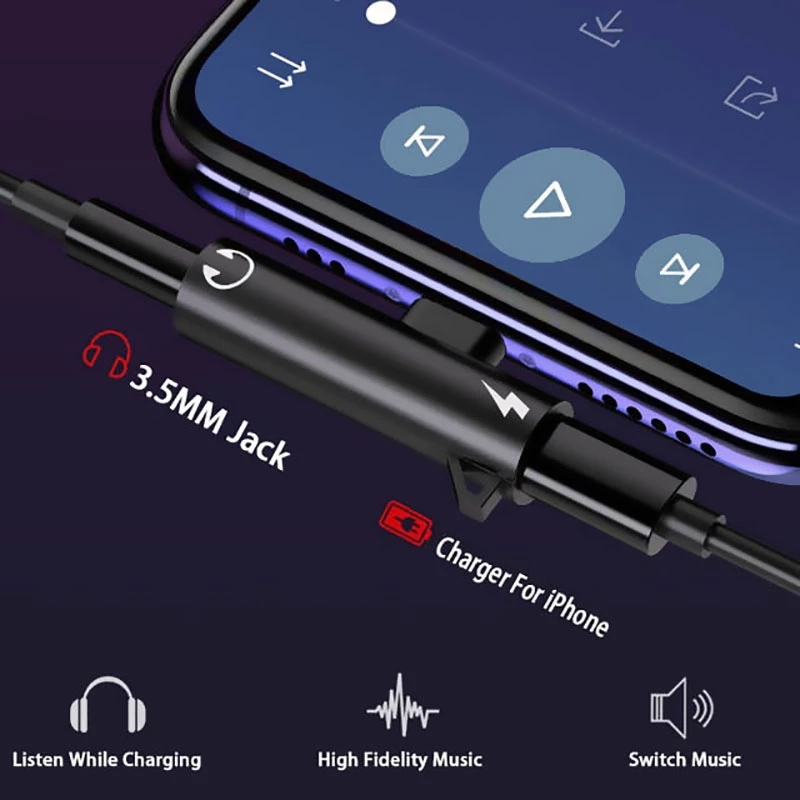 2 In1 Adapter Splitter For iPh - đánh giá và giá Wired Earphone Lightning