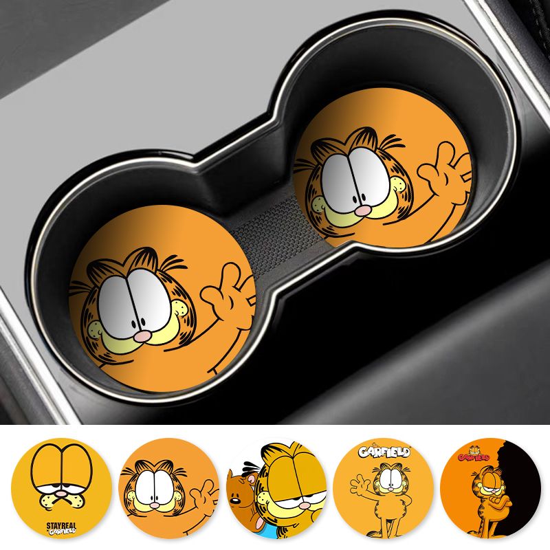 Cartoon Garfield Car Cup Coast - đánh giá và giá Tablet Accessories For Car