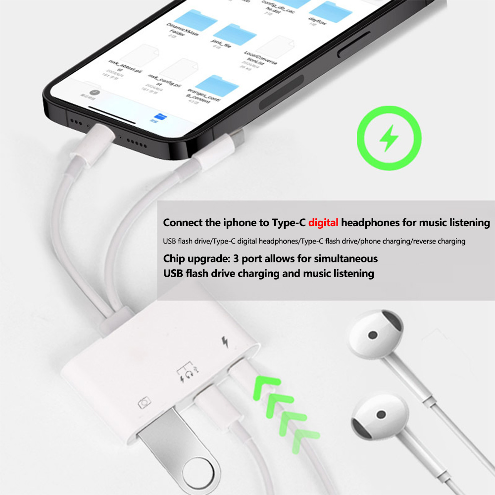 2 in 1 Lightning Type C to USB - đánh giá và giá Wired Earphone Lightning